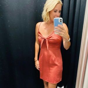 Silk front tie dress